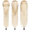 DANSEE Mannequin Head Hair Styling 28" Training Head Manikin Cosmetology Doll Head Synthetic Fiber Hair with DIY Braiding Set+ Free Table Clamp (613)