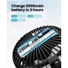 Gaiatop Mini Portable Stroller Fan, Battery Operated Small Clip on Fan, Detachable 3 Speed Rechargeable 360° Rotate Flexible Tripod Cooling Fan for Car Seat Crib Treadmill Travel Black