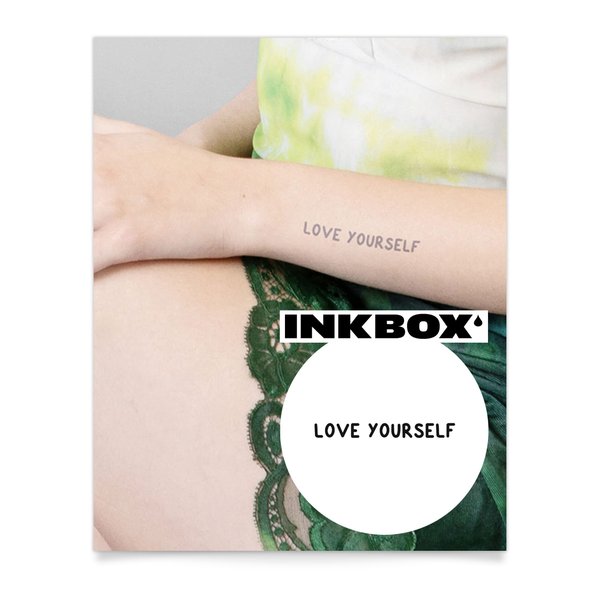 Inkbox Temporary Tattoos, Semi-Permanent Tattoo, One Premium Easy Long Lasting, Water-Resistant Temp Tattoo with For Now Ink - Lasts 1-2 Weeks, Luvyu, 3 x 3 in