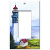 Art Plates - Single Gang Rocker OVERSIZE Switch Plate - OVER SIZE Decorative Metal Wall Plate - Lighthouse - (Made in USA)