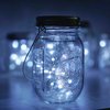 8 Pack Solar Mason Jar Lids Lights, 20 LED Waterproof Fairy Firefly String Lights with 8 Hangers (Jars Not Included), for Wedding, Outdoor, Lawn, Patio, Garden, Party, Christmas Decor (Cold White)