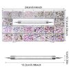 3100Pcs Nail Crystal Rhinestones Kit, Mix Shapes AB Glass, 3D Diamonds Flatback Crystals, with a Drill Pen, Nail Crystal Non Hotfix, Nail Art Decoration (AB Rhinestone)