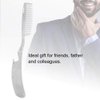 Stainless Steel Beard Comb, Folding Metal Pocket Comb Folding Pocket Moustache Shaping Comb for Men