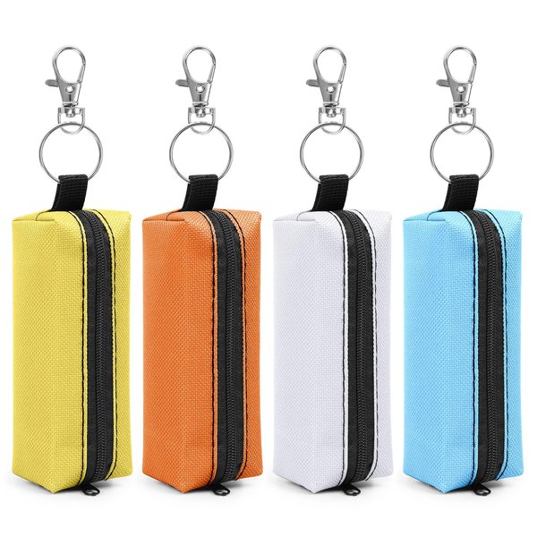 VZZNN 4PCS Lip Balm Holder Chapstick Holder Lipstick Holder Bag Zipper Lip Gloss Holder for Keychain with Hook Gift for Women (NEW