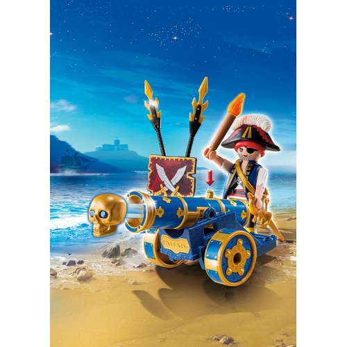 Playmobil Blue Interactive Cannon with Pirate Building Kit