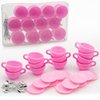 12 Sets Mini Coffee Cups Mini Dollhouse Cups Miniatures Tea Cups Food Kitchen Toys for DIY Decoration Craft Accessories (Pink)