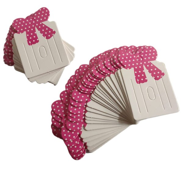 Lovely Bowknot Hair Clip Display Cards, Rectangle Hair Bows Paper Cardboard for DIY Craft Hair Barrettes Accessories Display Organizing (200 Pack)