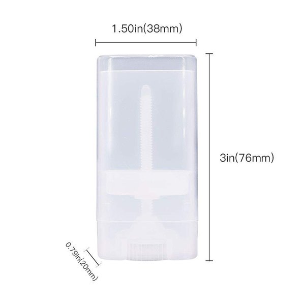 Healthcom 15 Pcs 0.5 Oz Plastic Deodorant Containers 15ml Oval Lip Balm Tubes Twist-up Filling Stick Refillable Empty Plastic Tube for Lipstick Crayon Chapstick DIY Lipstick Solid Deodorant Bar(Black)