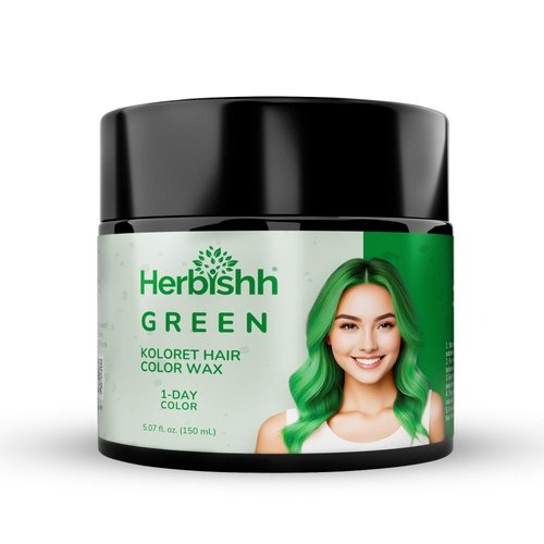 Herbishh Koloret Temporary Hair Color Wax, Green Hair Dye, Instant Hair Color Wax Washable, Vegan Hair Color, Hair Paint, Temporary Hair Dye, DIY Temporary Hair Color for Kids, Men & Women 5.07 fl