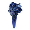 Big Chunky Flower Headband Crystal Bead Handmade Wide Jeweled Hairband Hairwear Accessories Festival Rhinestone Hair Band (royal blue)