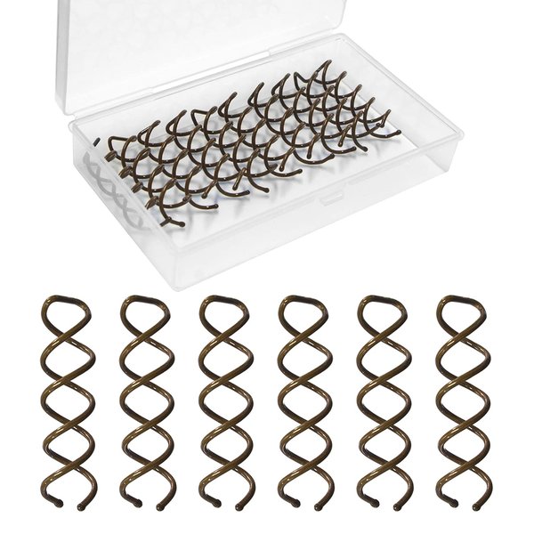 Spiral Bobby Pins Brown with Storage Tin, 20 Pcs Spin Pins for Hair (2 Inch), Premium Spiral Hair Pins for Buns, Non Scratched Twist Screw Hair Pins for Women Girls and Kids