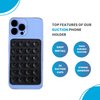 2 Pack Silicone Suction Phone Case Mount, Silicon Adhesive Suction Cup Phone Mount, Non Slip Sticky Phone Grip for Cellphone, Strong Grip Holder for Selfies and Videos (Black)