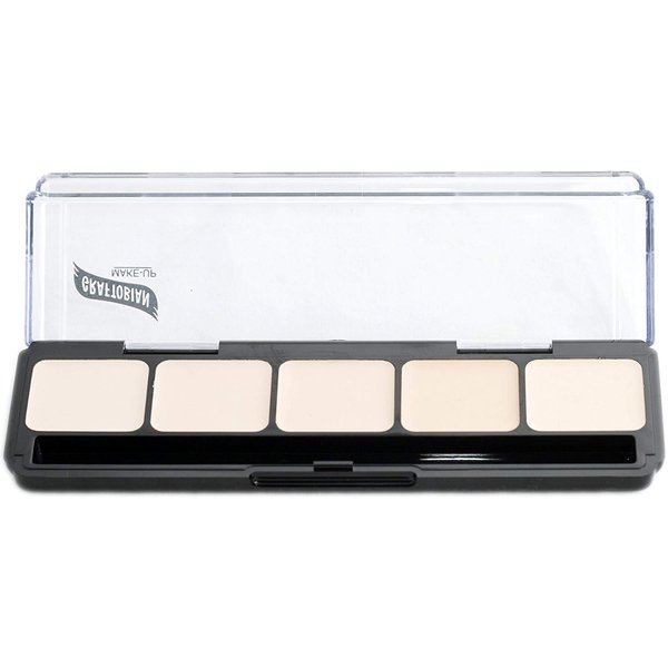 Graftobian HD Glamour Crème Foundation Palette (Ultra-Lights) - High Definition 5 Color Makeup Palette, Cream Based Foundation Concealer and Contour Palette, Full Coverage - Lightest Skin Shades