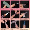 Dual Nail Form Set Clear Gel Nail Extension Mold 12 Sizes with Scale Full Cover Gel Coffin Nails Dual-ended Gel Brush and Nail File Nail Tips Clip Buffer Polisher