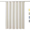 WEST LAKE Taupe Waffle Fabric Shower Curtain Vertical Stripe Farmhouse No Hook Water Resistant Bath Room Curtain for Hotel Spa Bathtubs 70" Wx72 L Tan and White