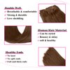 Clip in Hair Extensions Human Hair for Women Straight Real Human Hair Extensions 100% Unprocessed Brazilian Remy Human Hair Full Head 7 Pcs with 16 Clips Dark Brown Color (20Inch,#4 Medium Brown)