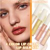 Fusang 4PCS Hydrating Lip Oil,Moisturizing Long Lasting Lip Oil Set for Women,Non-Sticky Plumping Tinted Lip Balm Gloss Set,Nourishing & Shiny Lip Glow Oil for Lip Care