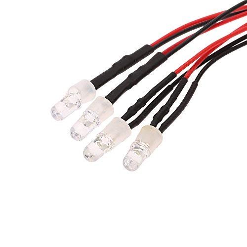 OGRC 4Pcs RC LED Lights Kit Accessories RC Headlights/Taillight Kit Accessories for 1/10 1/8 Modes for Traxxas HSP Redcat RC4WD Tamiya ARRMA Axial SCX10 D90 HPI HSP RC Car（2 White+2 Red）