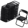 Gadpiparty Foldable Chair Mini Plastic Chair Action Figure Accessories Phone Holder Stand Doll Chair Dollhouse Decoration Miniature Furniture Black 12pcs