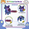 ATESSON 3D Printed Cat,3D Printed Animals,3D Printed Toys Flexible Joints 6.7" Animals 3D Model,Home Office Classroom Decor Executive Desk Fidget Spinner Toys,1 Piece (Green Blue)