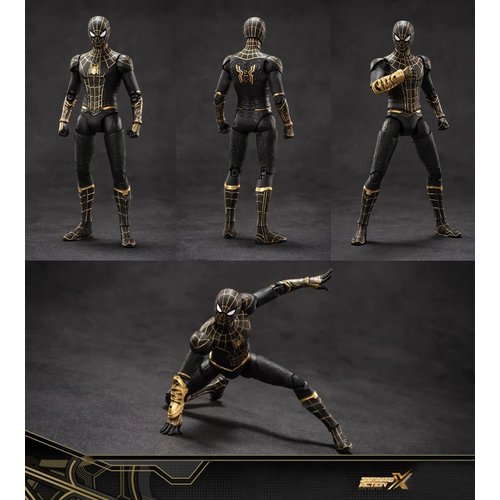 LonullyMege No Way Home Spiderman Action Figures-2022 New Released Legends Movie Hero Series-All Joints Movable 7 Inch Exquisite Collection Model Gift (Black & Gold)