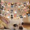 3Pcs Chihuahua Party Banner Chihuahua Dog Birthday Party Decorations Dog Party Supplies Chihuahua Birthday Cutout Banner for Pet Dog Theme Baby Shower Supplies