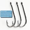 Baitholder Fishing Hooks Barbed Shank Beak Bait Holder Hooks Black Carbon Steel Offset Jig Fishing Hooks Saltwater Freshwater #2