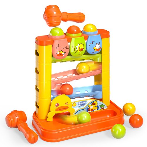 Beby Buty Ball Drop Toys for Toddlers, Pound A Ball Toys for Toddler with 3 Colorful Balls & 2 Toy Hammer, Stacking Toys, Developmental Toys, Sorting Toys, Montessori Toys for Toddlers Girls Boys