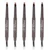 AddFavor Eyebrow Pencil Waterproof Eyebrow Definer Pencil with Brush for Women Makeup, Brown Brow Pencil, 5 Count
