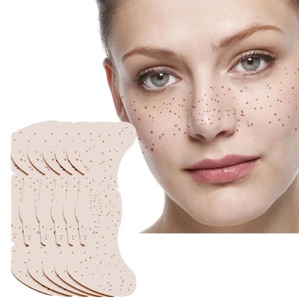 Y-CT-0001 6 Sheets Speckles Face Temporary Tattoos Stickere Sticker Make up Costume Beauty Glow up Theme Women Girls Birthday Wedding Bachelor Girl's Night Party Freckle Sticker
