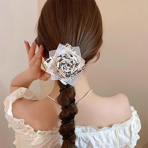 Traceless Spiral Hair Ties Ponytail Braids Fixed Elasticity Hair Rope Flower Telephone Wire Elastic Hair Bands Women Hair Ties Accessories