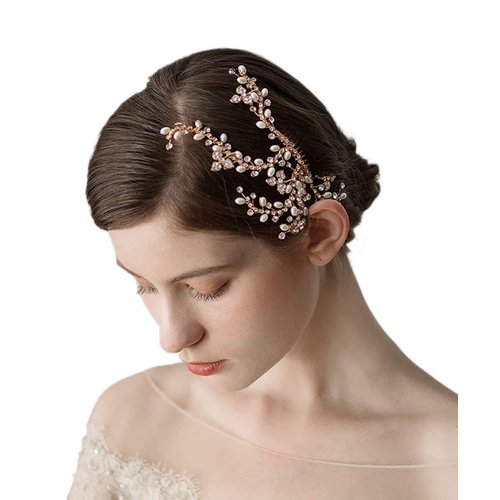 Asphire Handmade Bridal Rhinestone Hair Comb Shiny Iced Out Claw Chain Branch Side Comb Hair Clip Elegant Women's up-do Hair Piece Bridesmaid Headpiece for Wedding