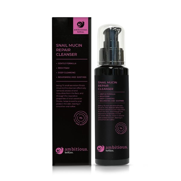 byKion ambitious Snail Mucin Cleanser 3.38 fl.oz 100ml, Hydrating Gel Cleanser for Face with 1% Snail Secretion Filtrate, Rich Daily Deep Cleansing Gel for All Skin Types | Asian Skincare