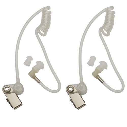 GoodQbuy 2Pcs Flexible Spring Air Tube Replacement Walkie Talkie Earphone Earpiece Coil Acoustic Air Tube for Two-Way Radio Headsets (White)