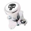TRICKTOPPERS Billet Aluminum Polished Steering Wheel Spinner Suicide Brody Knob for Hot Rod Customs Car Truck SUV Tractor Trailer Big Rig Boat and More - Tactical Black Punisher Skull White