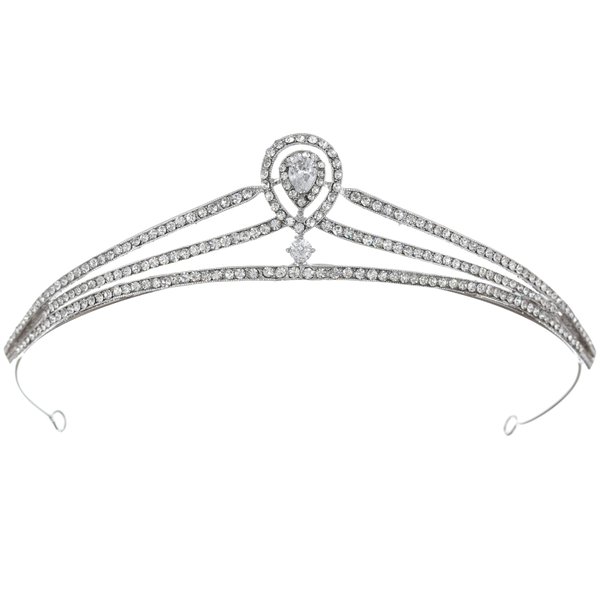 SAMKY Celtic Design Bride's Bridal Tiara Silver Crystal Wedding for Women Exquisite Accessories