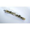 Generic Slim 3.25 inch silver gold beaded crystal alligator hair clip