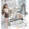 300 PCS/20 Bundles Mini Doll Money Mini Dollar Bill Model Simulation Luggage case Toys Dollhouse Accessories Surprise Gift Miniature Scene Props Christmas Party Favors
