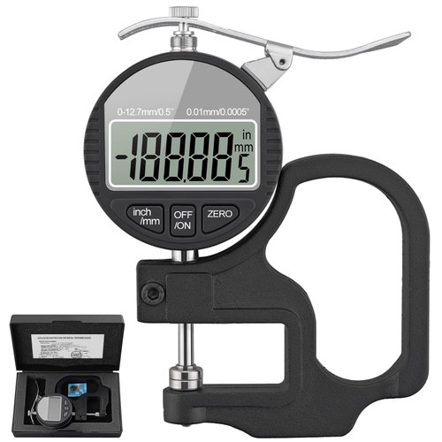 Neoteck Digital Thickness Gauge 0.5 inch/12.7mm, 0.0005"/0.01mm, Thickness Meter Precise Electronic Micrometer with LCD Display