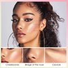 3 PCS Contour Stick, Cream Highlighter & Bronzer & Blush Shades, Multi-Use Makeup Tinted Solid Moisturizer Stick for Cheeks, Waterproof Natural Face Makeup Contouring