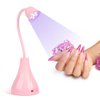XSMNER UV LED Nail Lamp, Portable Mini Nail Dryer, 360° Rotatable Hands Free Quick Gel Nail Light, Nail Polish Curing Lamp Flash Cure Light for Nails Great for DIY Home & Salon Manicure (Pink)