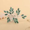 Teyglen Emerald Green Rhinestone Wedding Hair Comb Bridal Pearl Crystal Hair Comb Hair Accessories for Bride Headpiece Hair Piece for Women (Peacock green)