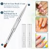 2pcs Hard Gel Nail Brush, French Tip Nail Gel Liner Brush, Dual-Ended Nail Design Brushes Rhinestone Handle Nail Brush, French Manicure Brush Builder Gel Brushes for Design Nails Professional Nail Art