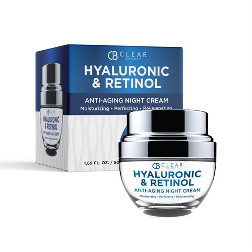 Clear Beauty Hyaluronic Acid & Collagen Face Moisturizer - Reduce Wrinkles, Fine Lines & Hyperpigmentation, Hydrating Night Cream - Cruelty Free Korean Skin Care For All Skin Types