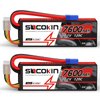 Socokin 3S Lipo Battery 7600mAh 11.1V 120C with EC5 Connector Hard Case for RC Car RC Vehicles RC Boat RC Racing Truck Helicopter Airplane RC Model（2 Pack）