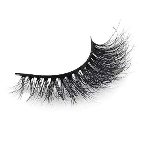 Alluring 3D 100% Siberian Mink Fur False Eyelashes, Mink Lashes Reusable Strip, Hand-made Natural Style Cat-Eye J49