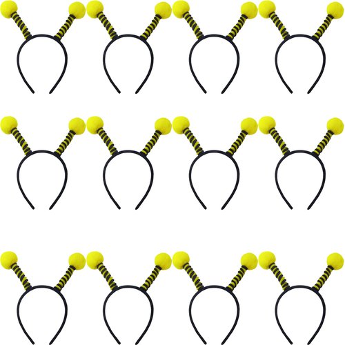 YOOHUA 12PCS Bee Tentacle Headbands Bee Hair Bands Hair Hoop for Women Girls Halloween Christmas Party Supplies Yellow and Black