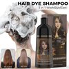 Beiler Chestnut Brown Hair Dye Shampoo 3 in 1 for Women & Men, 100% Gray Hair Coverage, Instant Color - Herbal Ingredients - For para canas mujer - 17.6 Fl Oz