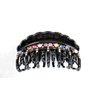 Black curved hair claw clip with multi-color crystals and double grip