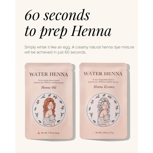 Korean Henna hair Dye 1 Set 4.4 oz (130g) - PPD-free, Synthetic dye-free, liquid Henna Hair Dye, Water Henna